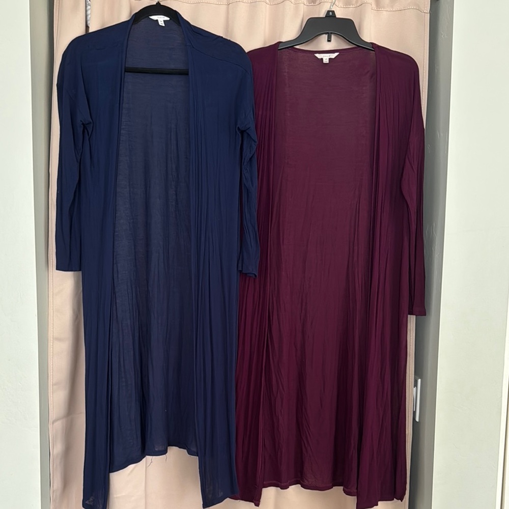 Ivoire Women’s Small Navy and Burgundy Long Cardigans (both included in price)
